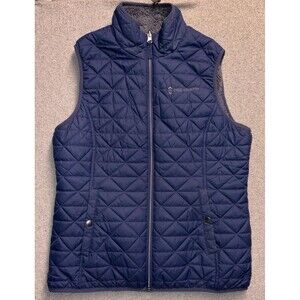 Free Country Reversible Quilted Puffer Vest Faux Fur - Blue - Women’s Size M